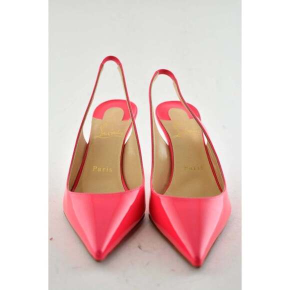 Christian Louboutin Clare Sling 80 Rose Pink Patent Slingback Heel Pump 36.5 - Picture 5 of 12
